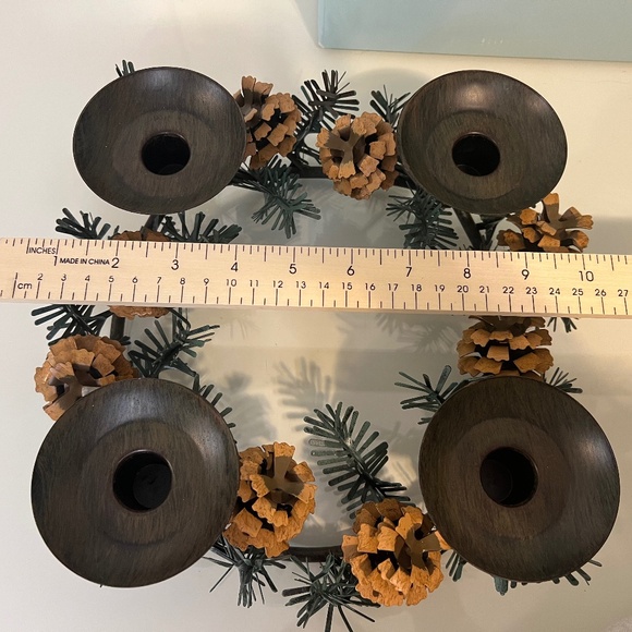 PartyLite Pinecone Candleholder Wreath P8246 Metal Centerpiece Holiday Decor - Picture 15 of 16